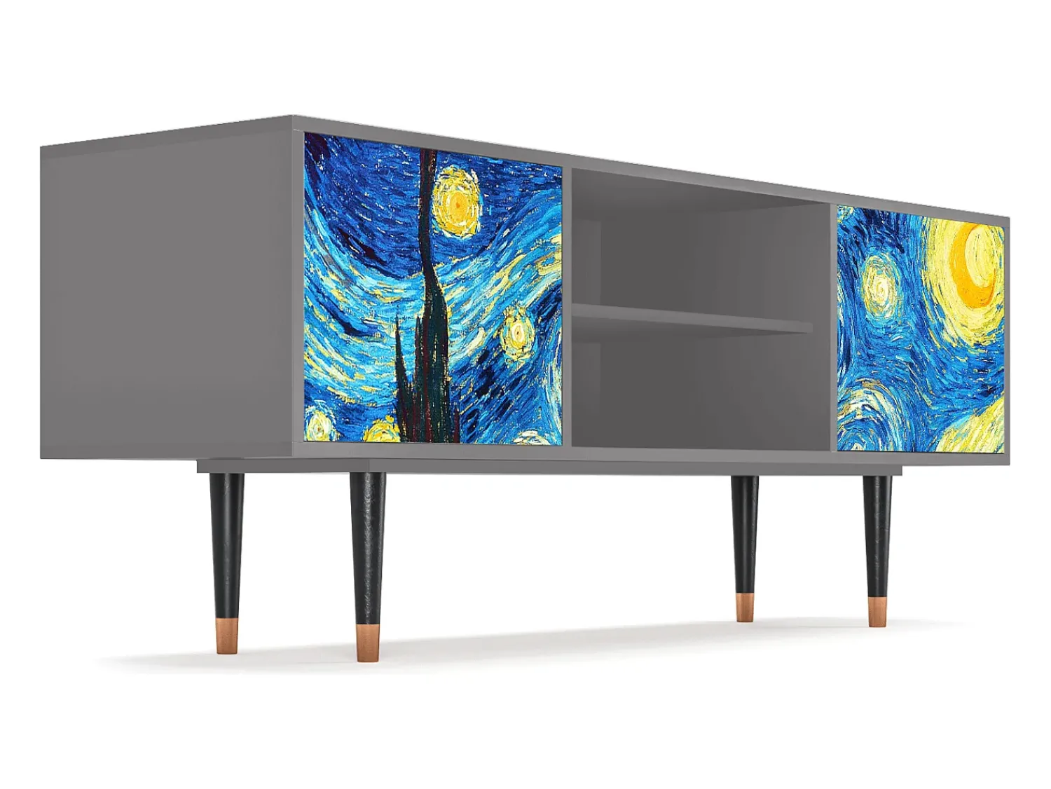 Best Mueble de TV - 170х69х48 cm - T2 - The Starry Night , Cinza Cinzento