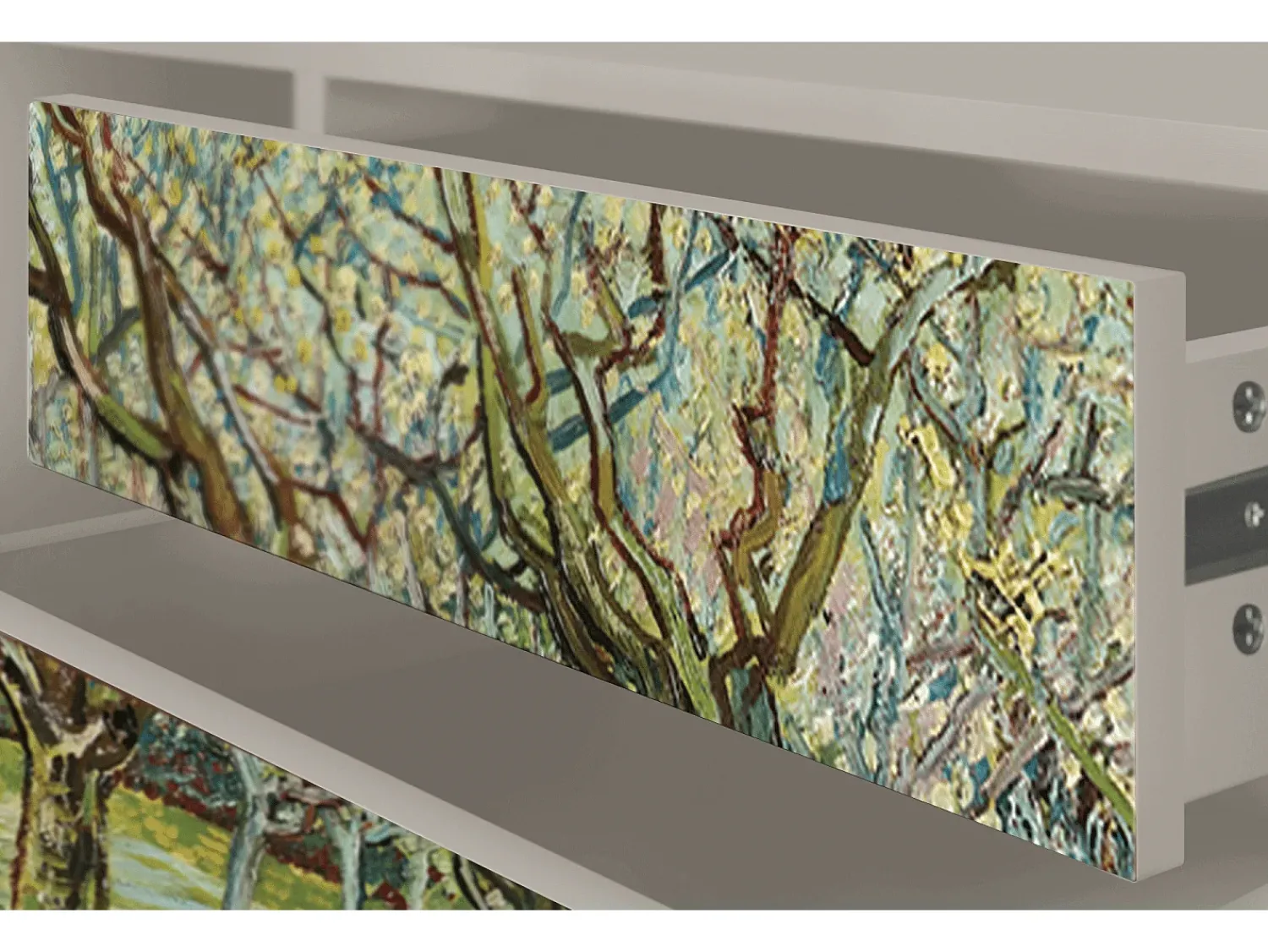 Móvel De Tv* Mueble de TV - 170х59х48 cm - T4 - The Branco Orchard, Areia Bege