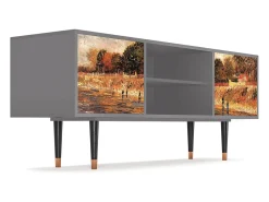 Móvel De Tv| Mueble de TV - 170х69х48 cm - T2 - The Banks, Cinza Cinzento
