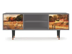 Móvel De Tv| Mueble de TV - 170х69х48 cm - T2 - The Banks, Cinza Cinzento