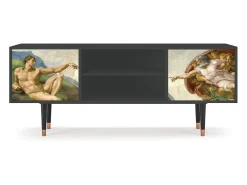 Móvel De Tv* Mueble de TV - 170х69х48 cm - T2 - The Creation of Adam, Antracite Cinza antracite