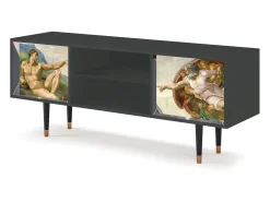 Móvel De Tv* Mueble de TV - 170х69х48 cm - T2 - The Creation of Adam, Antracite Cinza antracite