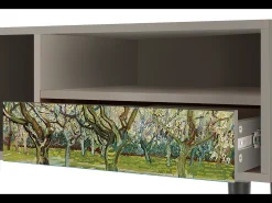 Móvel De Tv* Mueble de TV - 115х59х48 cm - T3 - The Branco Orchard, Areia Bege