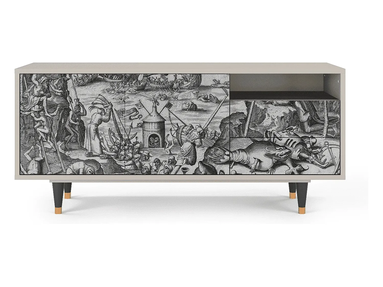 Móvel De Tv| Mueble de TV - 125х56х41 cm - T7 - The Temptation, Areia Bege