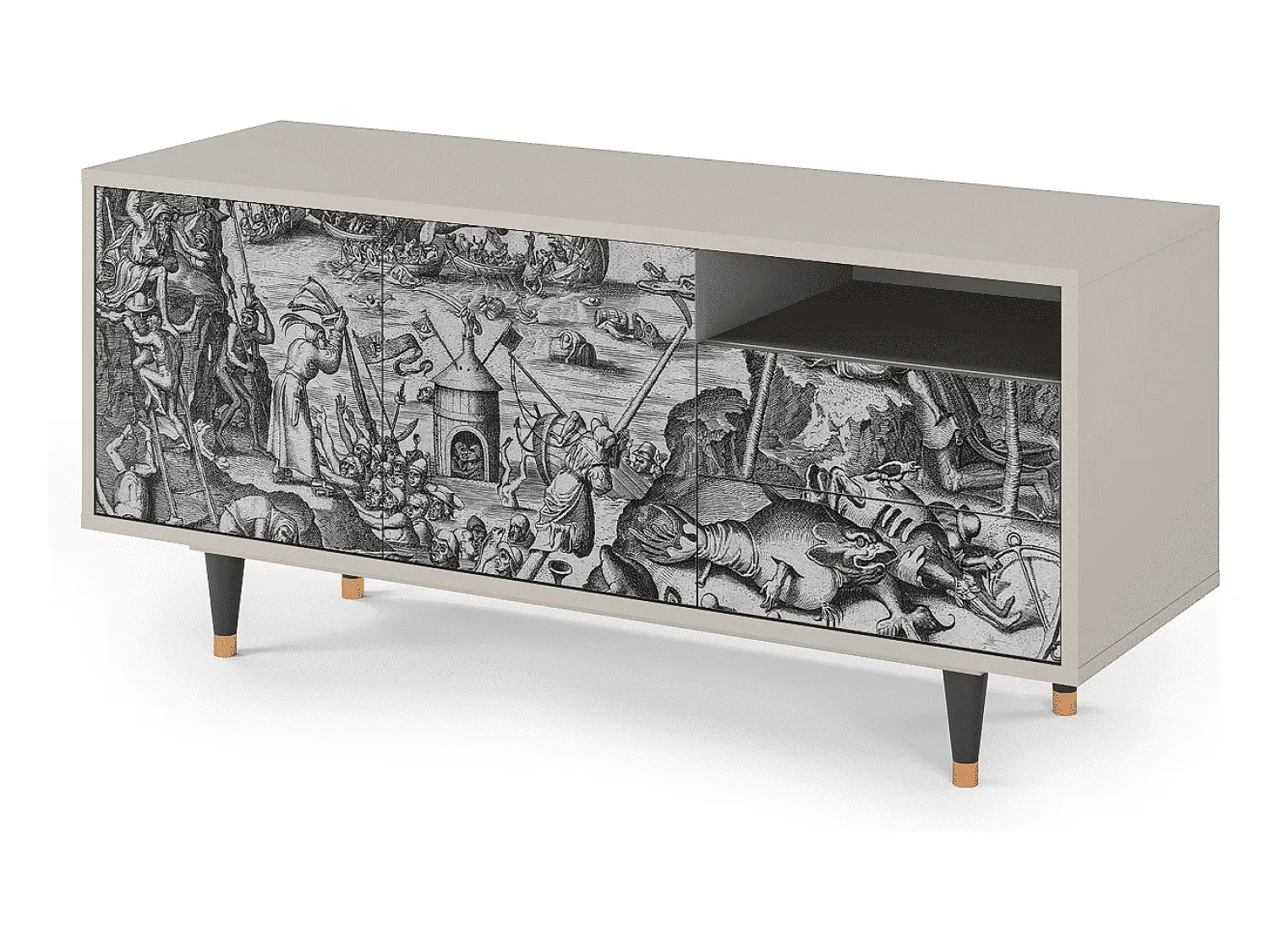 Móvel De Tv| Mueble de TV - 125х56х41 cm - T7 - The Temptation, Areia Bege