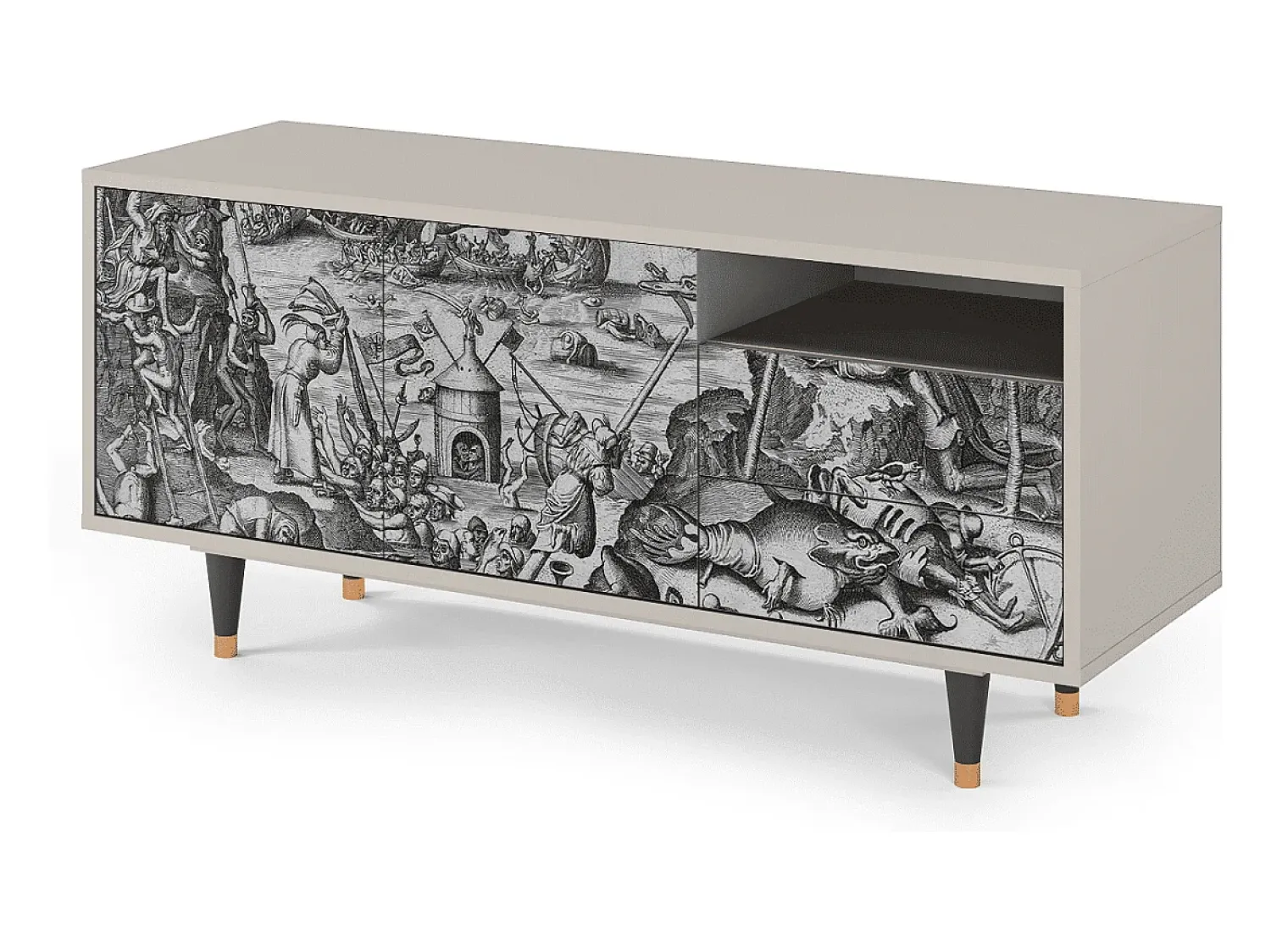 Móvel De Tv| Mueble de TV - 125х56х41 cm - T7 - The Temptation, Areia Bege