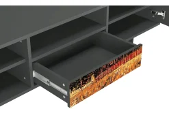 Móvel De Tv| Mueble de TV - 170х59х41 cm - T6 - The Banks, Antracite Cinza antracite
