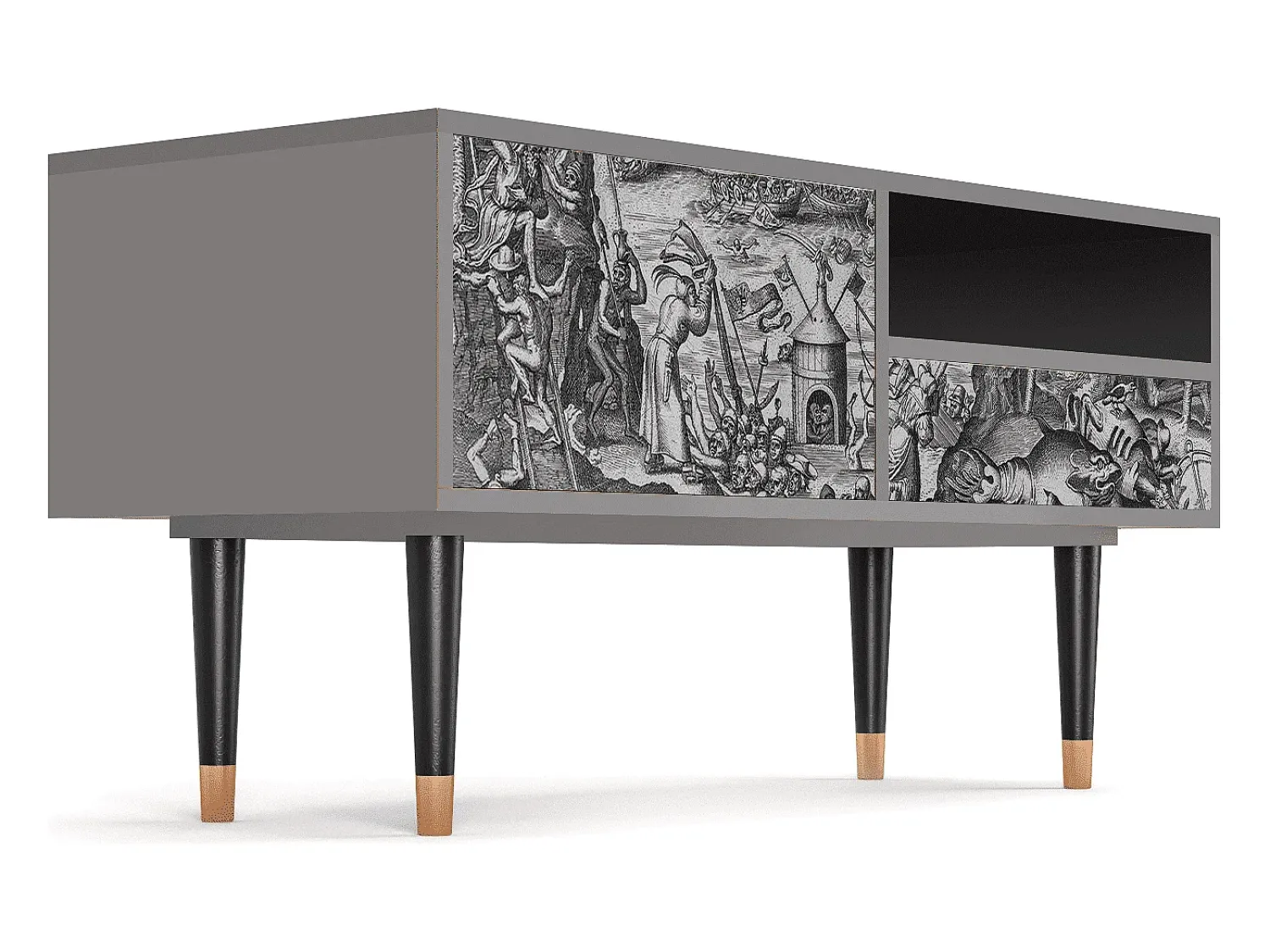 Mueble de TV - 115х59х48 cm - T3 - The Temptation, Cinza^ Móvel De Tv