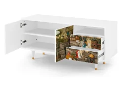 Hot Mueble de TV - 125х56х41 cm - T7 - The Younger - Spring, Branco Bege