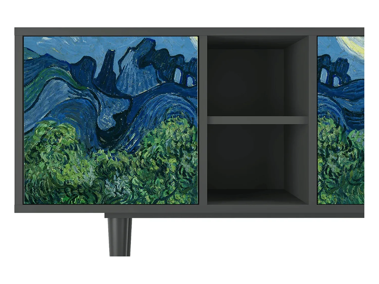 Hot Mueble de TV - 150х69х41 cm - T5 - The Oil Trees, Antracite Cinza antracite