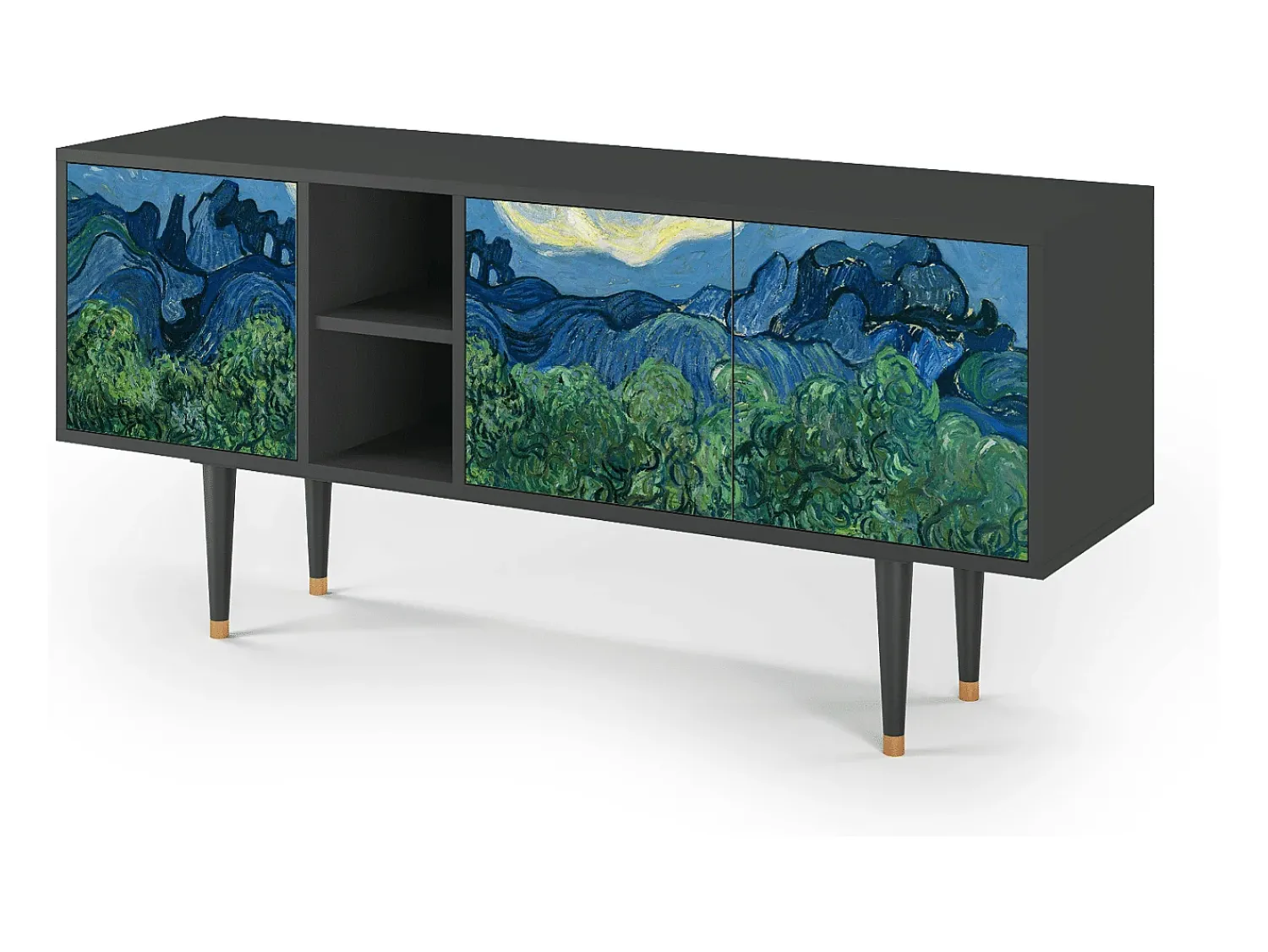 Hot Mueble de TV - 150х69х41 cm - T5 - The Oil Trees, Antracite Cinza antracite
