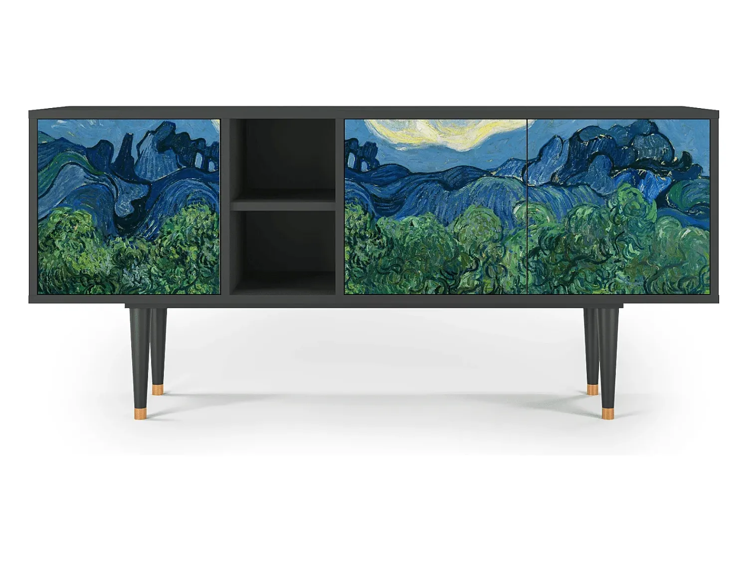 Hot Mueble de TV - 150х69х41 cm - T5 - The Oil Trees, Antracite Cinza antracite