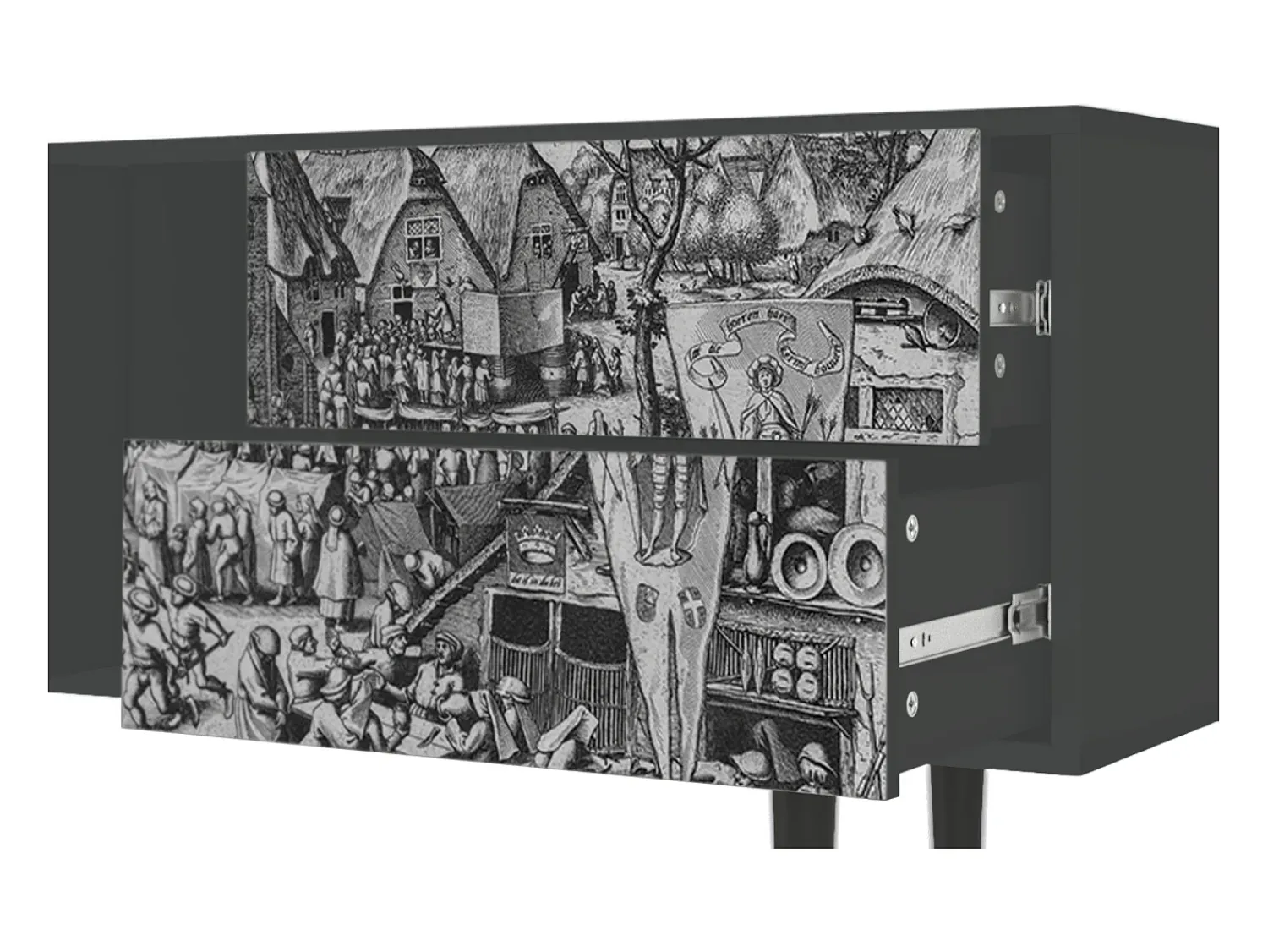 Móvel De Tv| Mueble de TV - 170х69х48 cm - T1 - The Festival of Saint, Antracite Cinza antracite