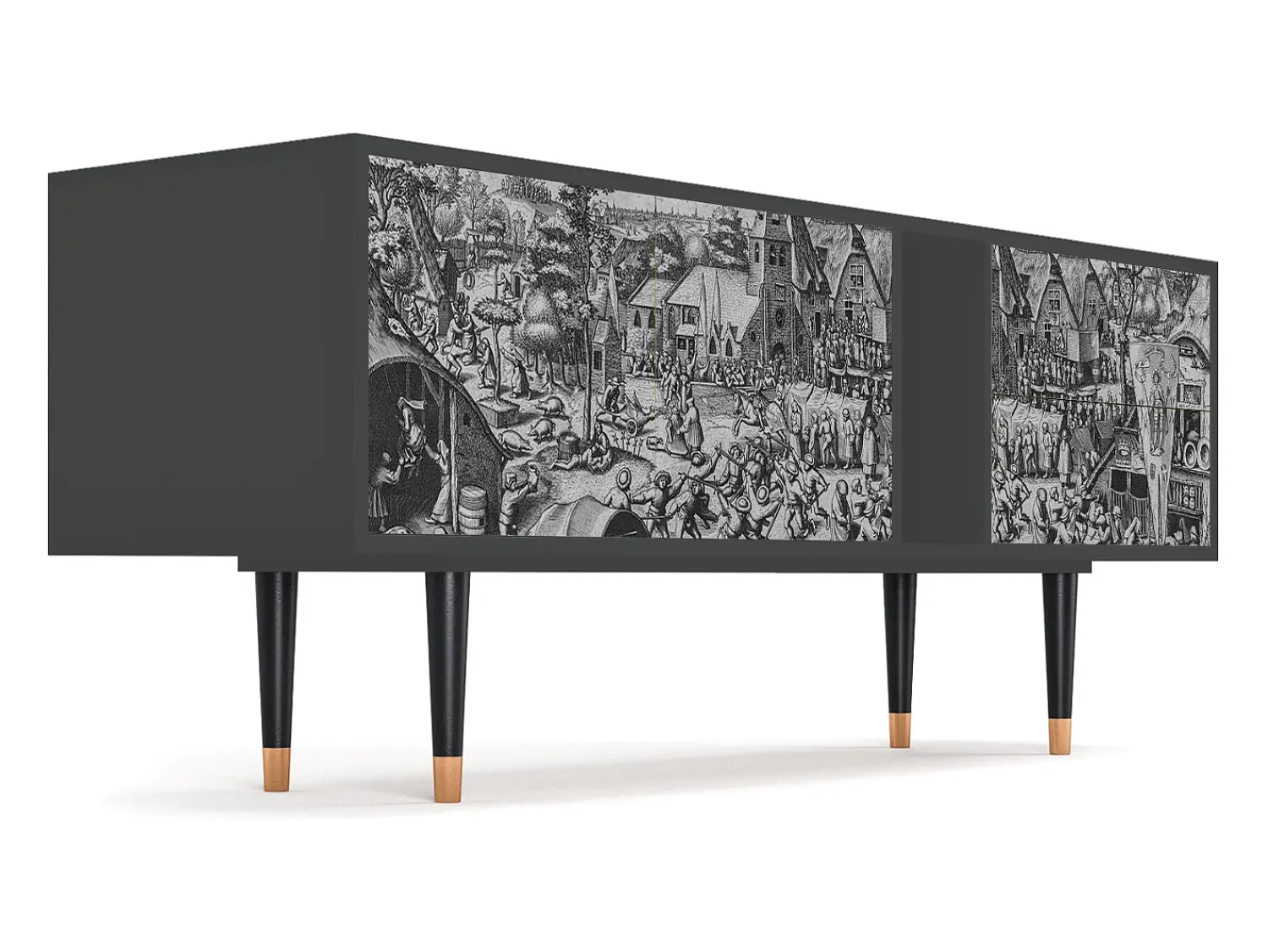 Móvel De Tv| Mueble de TV - 170х69х48 cm - T1 - The Festival of Saint, Antracite Cinza antracite