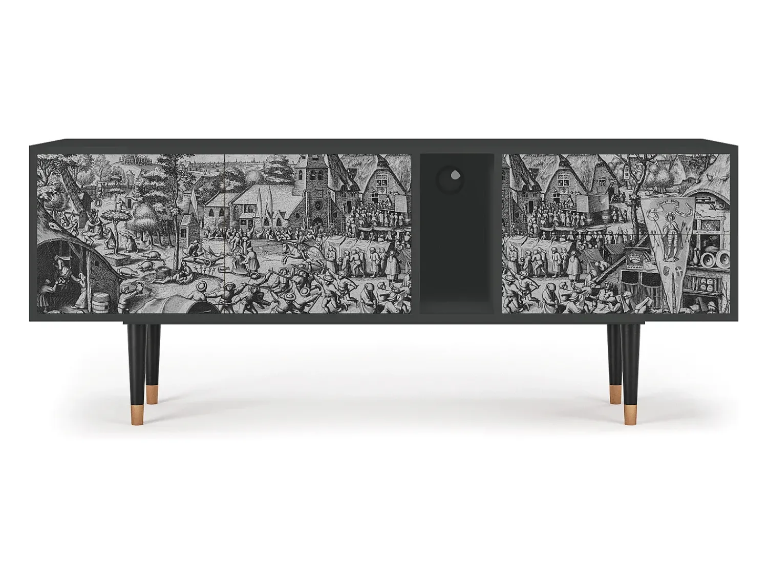 Móvel De Tv| Mueble de TV - 170х69х48 cm - T1 - The Festival of Saint, Antracite Cinza antracite