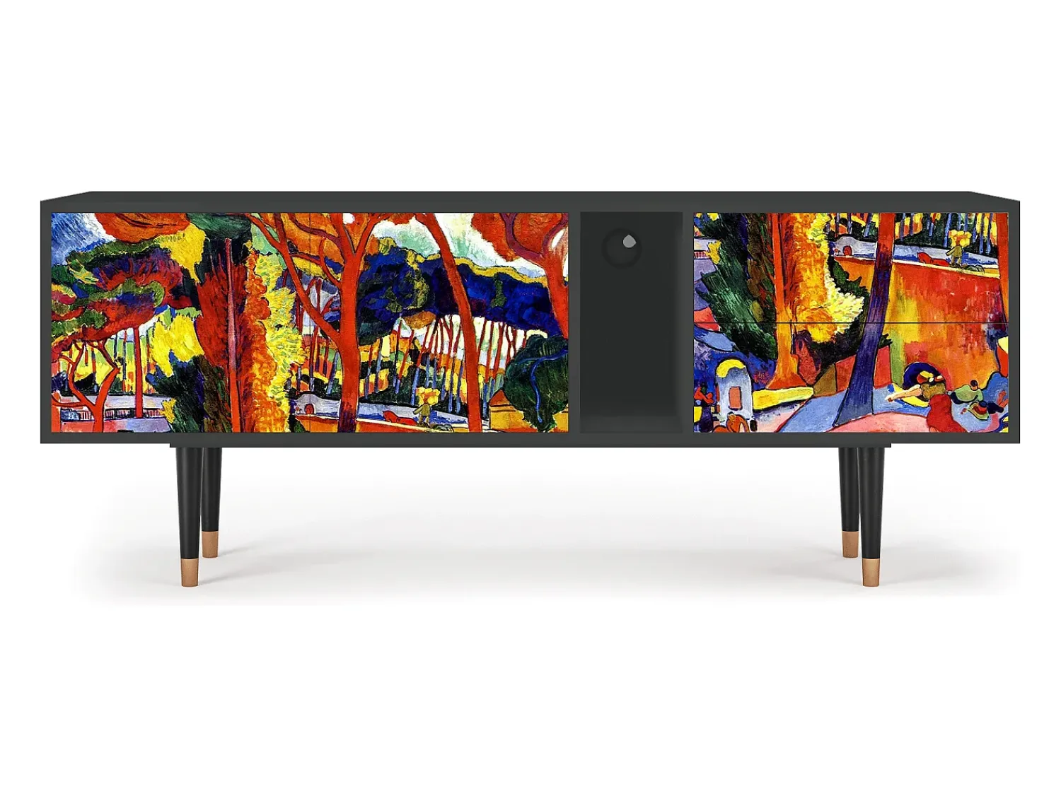 Móvel De Tv| Mueble de TV - 170х69х48 cm - T1 - The Turning Road, Antracite Cinza antracite