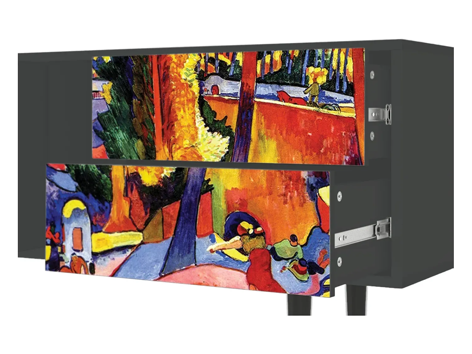 Móvel De Tv| Mueble de TV - 170х69х48 cm - T1 - The Turning Road, Antracite Cinza antracite