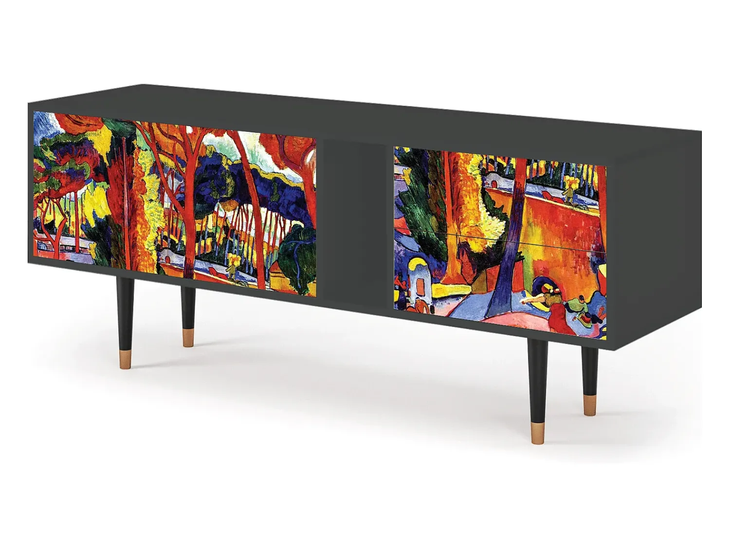 Móvel De Tv| Mueble de TV - 170х69х48 cm - T1 - The Turning Road, Antracite Cinza antracite