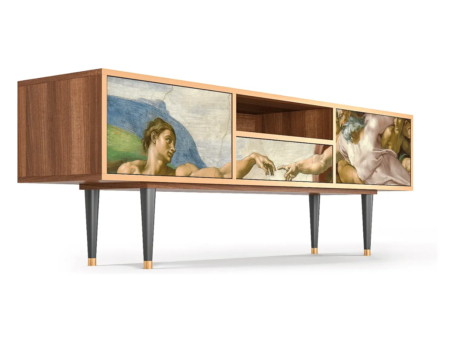 Móvel De Tv| Mueble de TV - 170х59х41 cm - T6 - The Creation of Adam, Nogueira Castanho