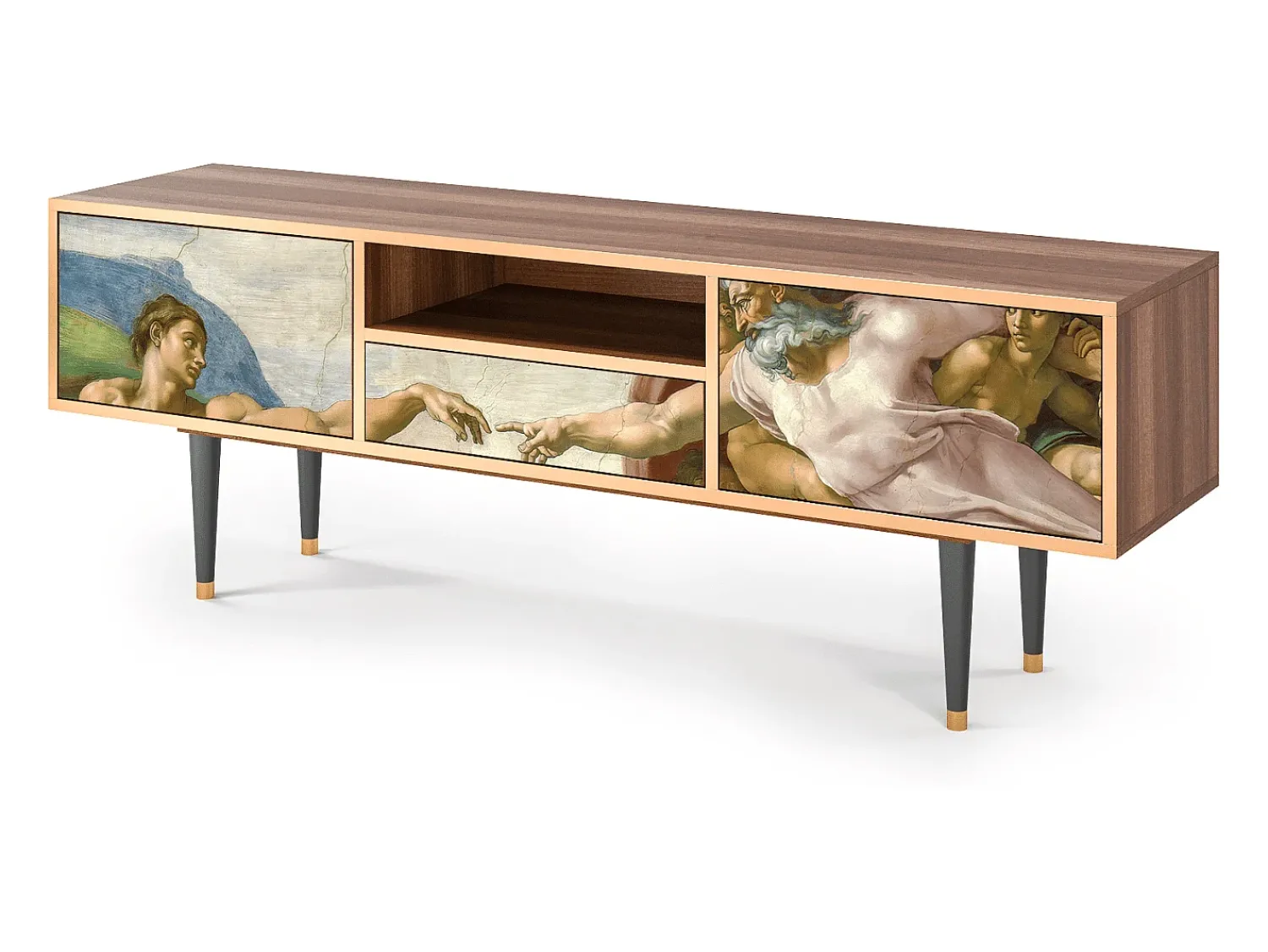 Móvel De Tv| Mueble de TV - 170х59х41 cm - T6 - The Creation of Adam, Nogueira Castanho