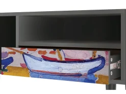 Móvel De Tv* Mueble de TV - 115х59х48 cm - T3 - The Port of Collioure , Antracite Cinza antracite