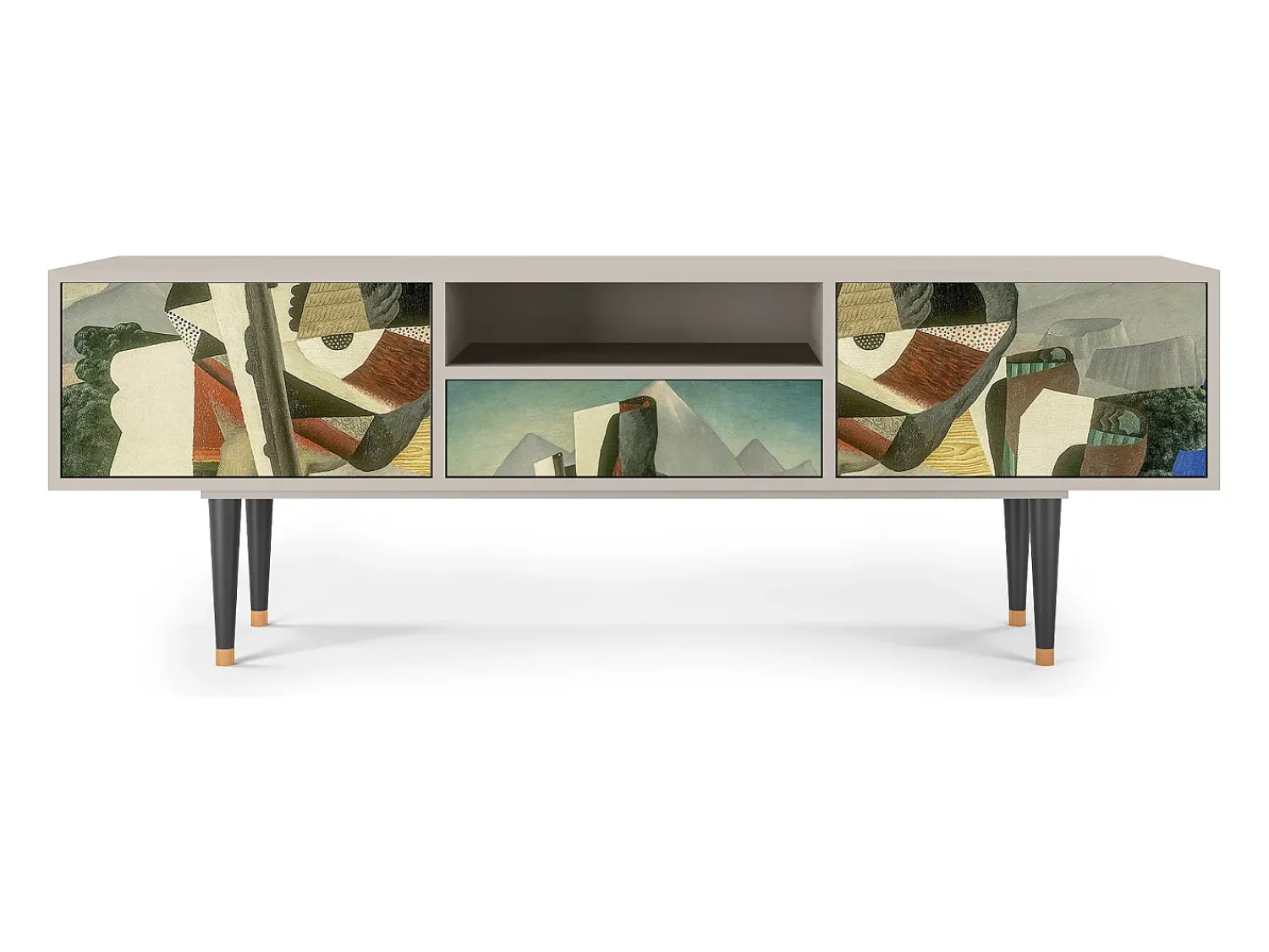 Móvel De Tv* Mueble de TV - 170х59х41 cm - T6 - The Cubist Paintings , Areia Bege
