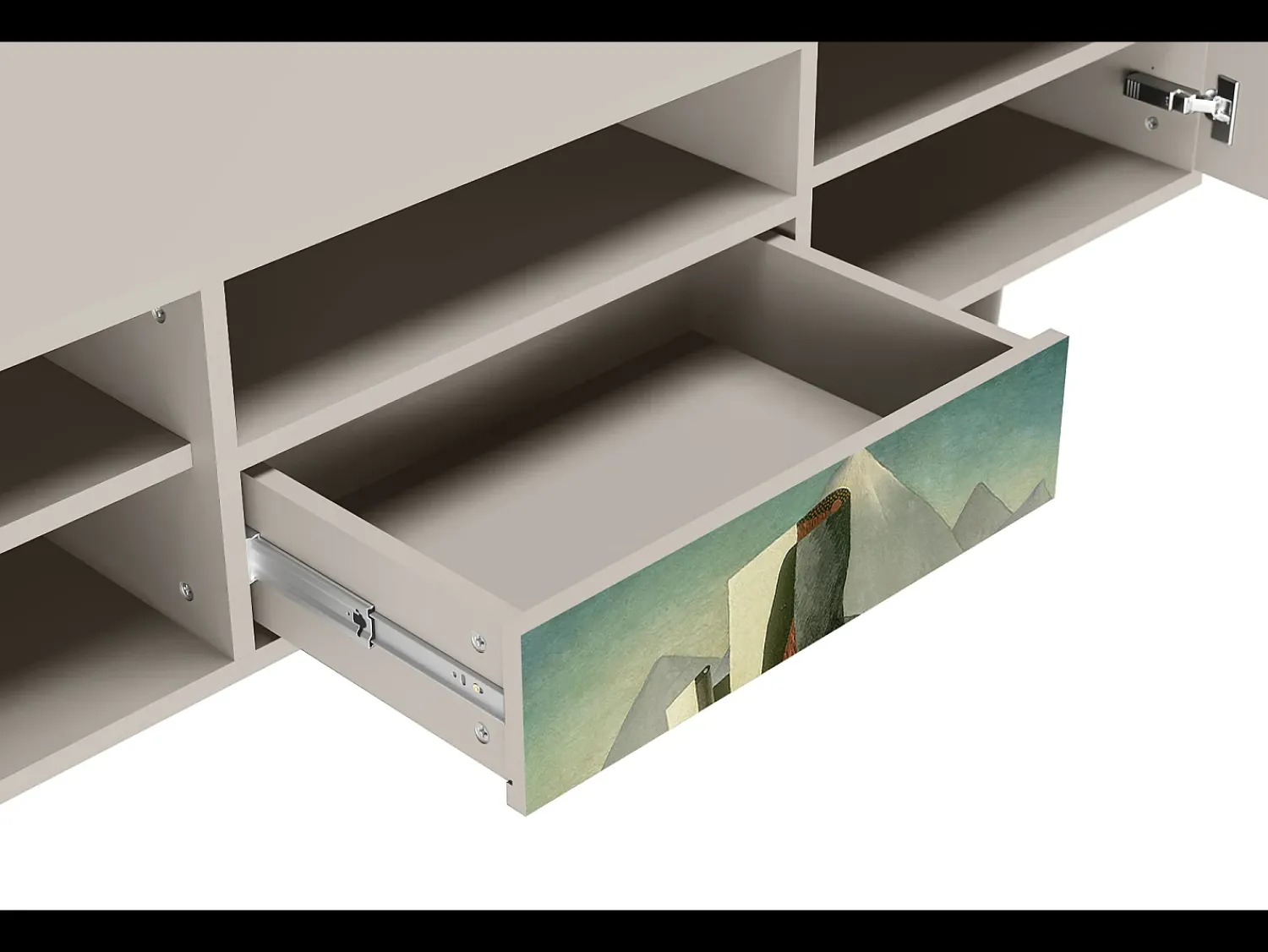 Móvel De Tv* Mueble de TV - 170х59х41 cm - T6 - The Cubist Paintings , Areia Bege