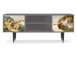 Móvel De Tv| Mueble de TV - 170х69х48 cm - T2 - The Creation of Adam, Cinza Cinzento