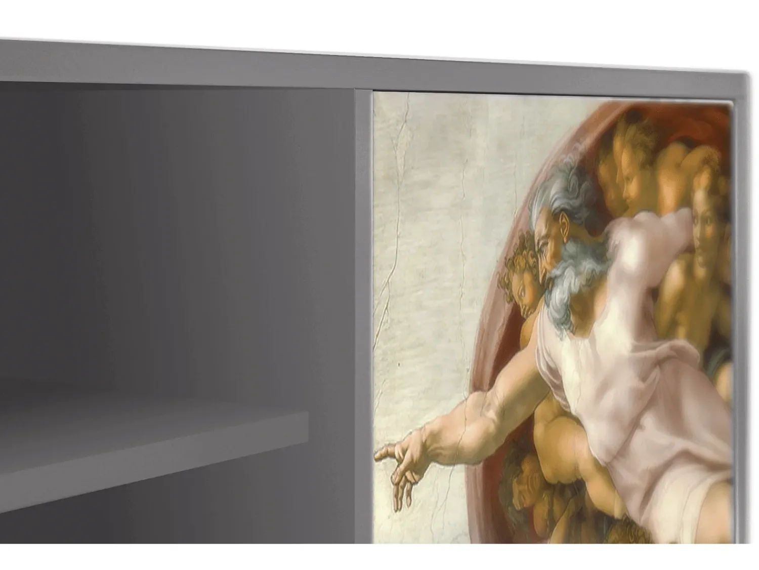 Móvel De Tv| Mueble de TV - 170х69х48 cm - T2 - The Creation of Adam, Cinza Cinzento