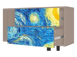 Móvel De Tv| Mueble de TV - 170х69х48 cm - T1 - The Starry Night , Latte Bege