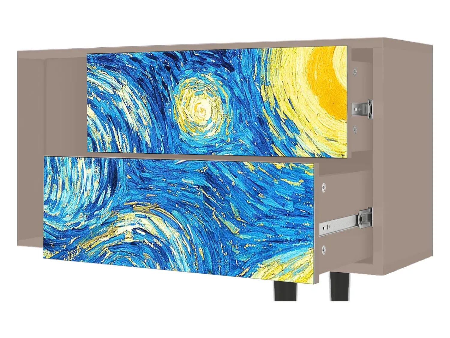 Móvel De Tv| Mueble de TV - 170х69х48 cm - T1 - The Starry Night , Latte Bege