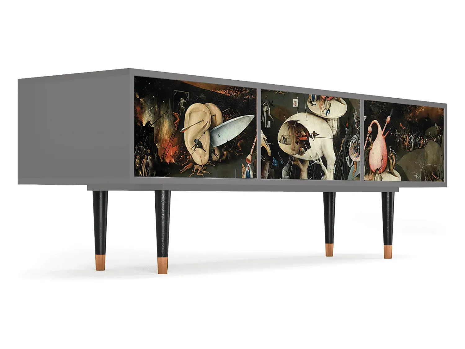 Móvel De Tv* Mueble de TV - 170х59х48 cm - T4 - The Garden 2, Cinza Cinzento