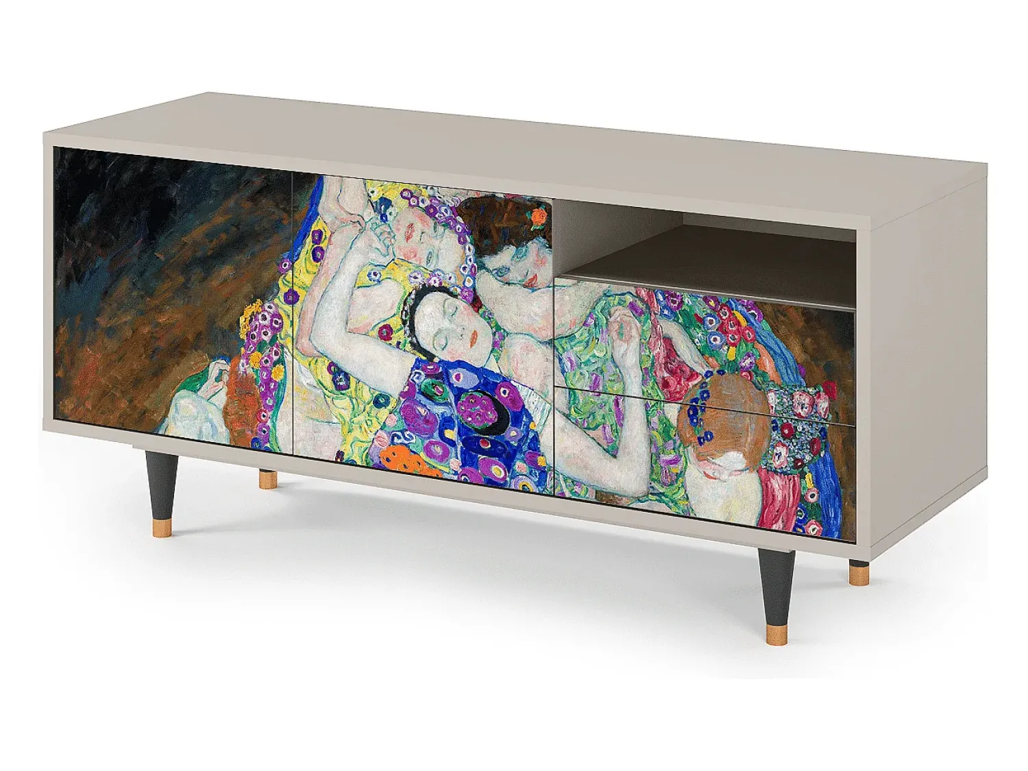 Móvel De Tv* Mueble de TV - 125х56х41 cm - T7 - The Maiden by Klimt, Areia Bege