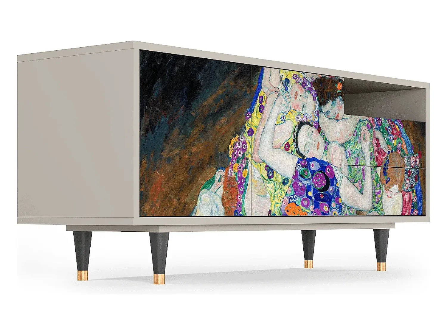 Móvel De Tv* Mueble de TV - 125х56х41 cm - T7 - The Maiden by Klimt, Areia Bege