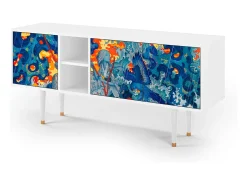 Mueble de TV - 150х69х41 cm - T5 - The Girl - James Jean, Branco^ Móvel De Tv