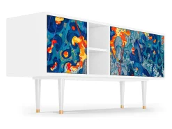 Mueble de TV - 150х69х41 cm - T5 - The Girl - James Jean, Branco^ Móvel De Tv