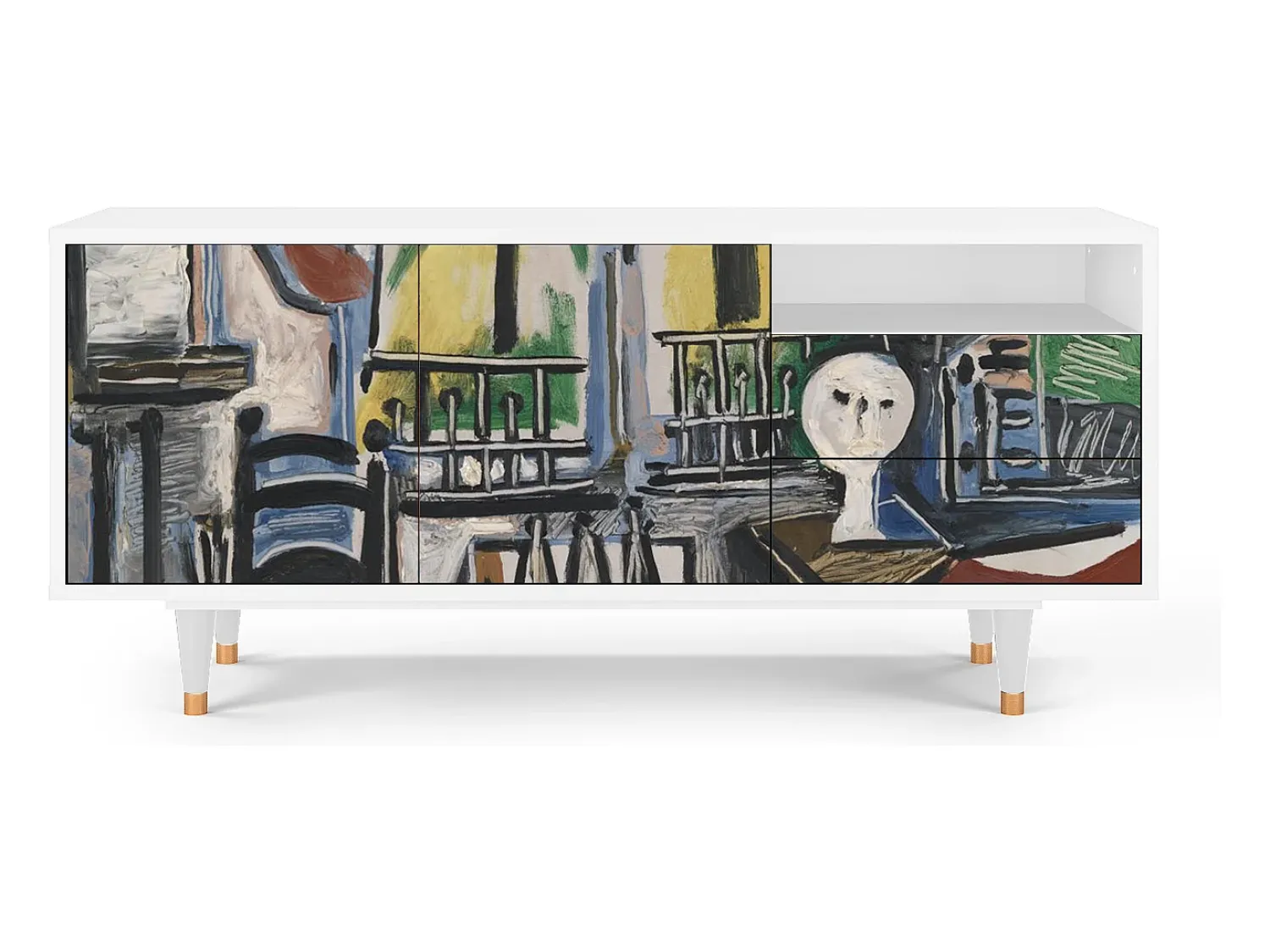 Mueble de TV - 125х56х41 cm - T7 - The Studio , Branco^ Móvel De Tv