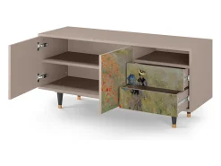Discount Mueble de TV - 125х56х41 cm - T7 - The Poppy Field , Latte Bege