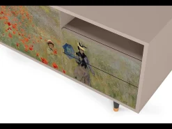 Discount Mueble de TV - 125х56х41 cm - T7 - The Poppy Field , Latte Bege