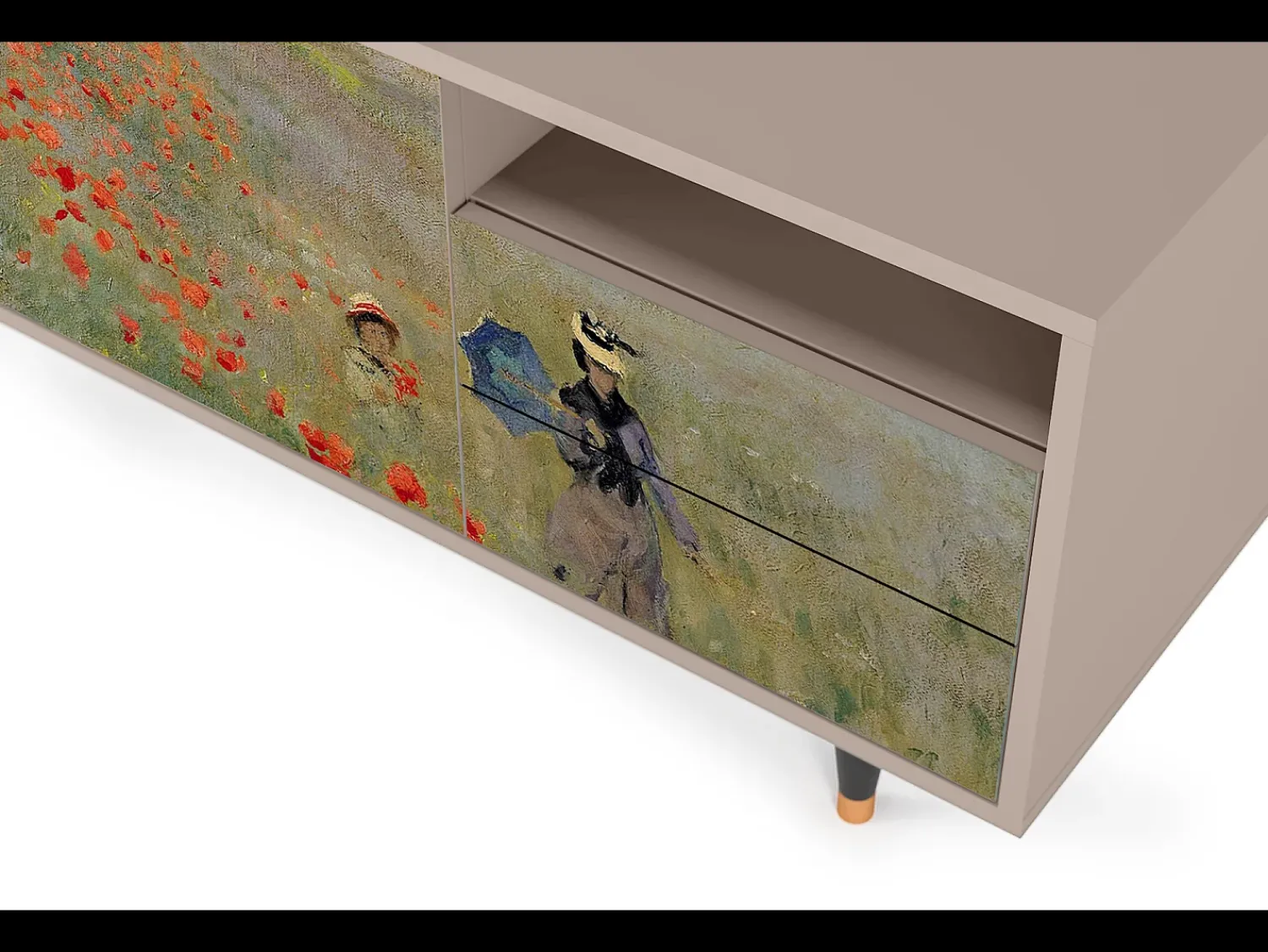 Discount Mueble de TV - 125х56х41 cm - T7 - The Poppy Field , Latte Bege