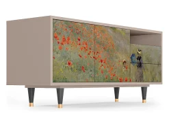 Discount Mueble de TV - 125х56х41 cm - T7 - The Poppy Field , Latte Bege