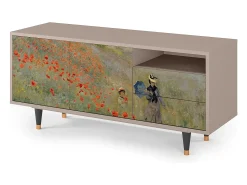 Discount Mueble de TV - 125х56х41 cm - T7 - The Poppy Field , Latte Bege