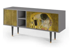 Mueble de TV - 150х69х41 cm - T5 - The Kiss by Klimt , Cinza^ Móvel De Tv