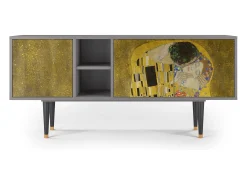 Mueble de TV - 150х69х41 cm - T5 - The Kiss by Klimt , Cinza^ Móvel De Tv