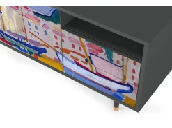 Mueble de TV - 125х56х41 cm - T7 - The Port of Collioure , Antracite^ Móvel De Tv