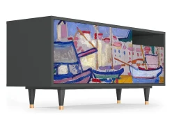 Mueble de TV - 125х56х41 cm - T7 - The Port of Collioure , Antracite^ Móvel De Tv