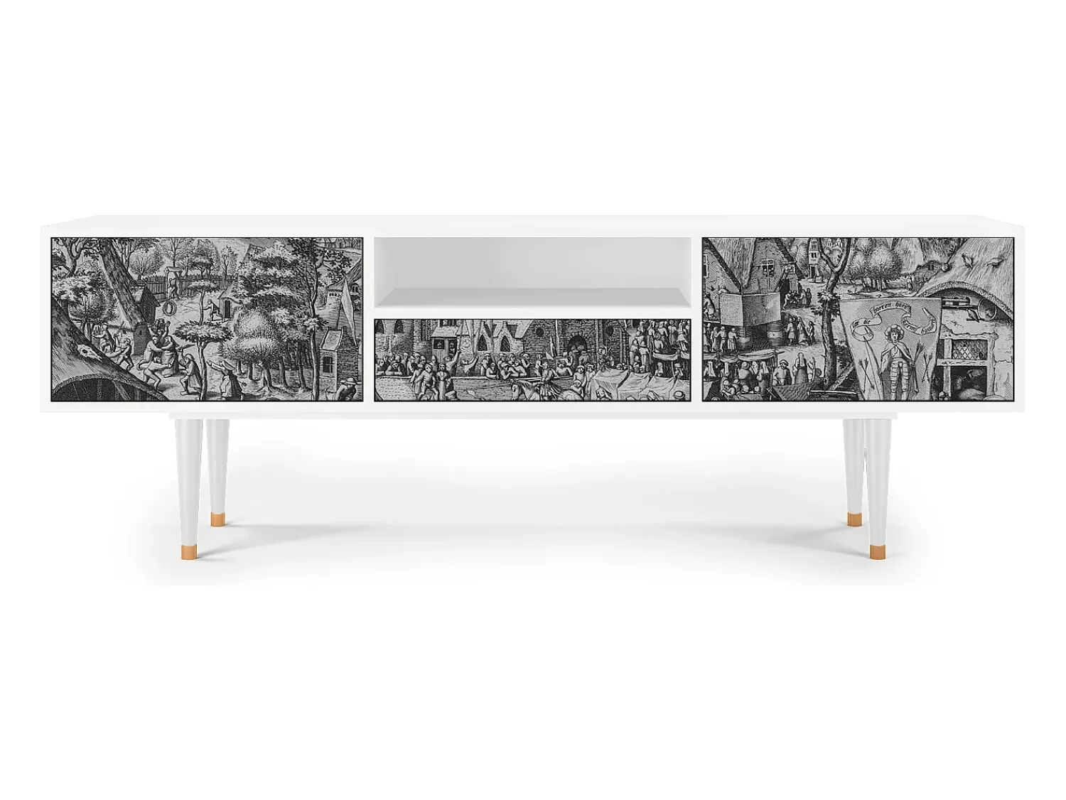 Online Mueble de TV - 170х59х41 cm - T6 - The Festival of Saint, Branco Bege