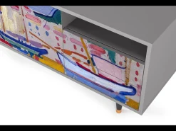 Sale Mueble de TV - 125х56х41 cm - T7 - The Port of Collioure , Cinza Cinzento