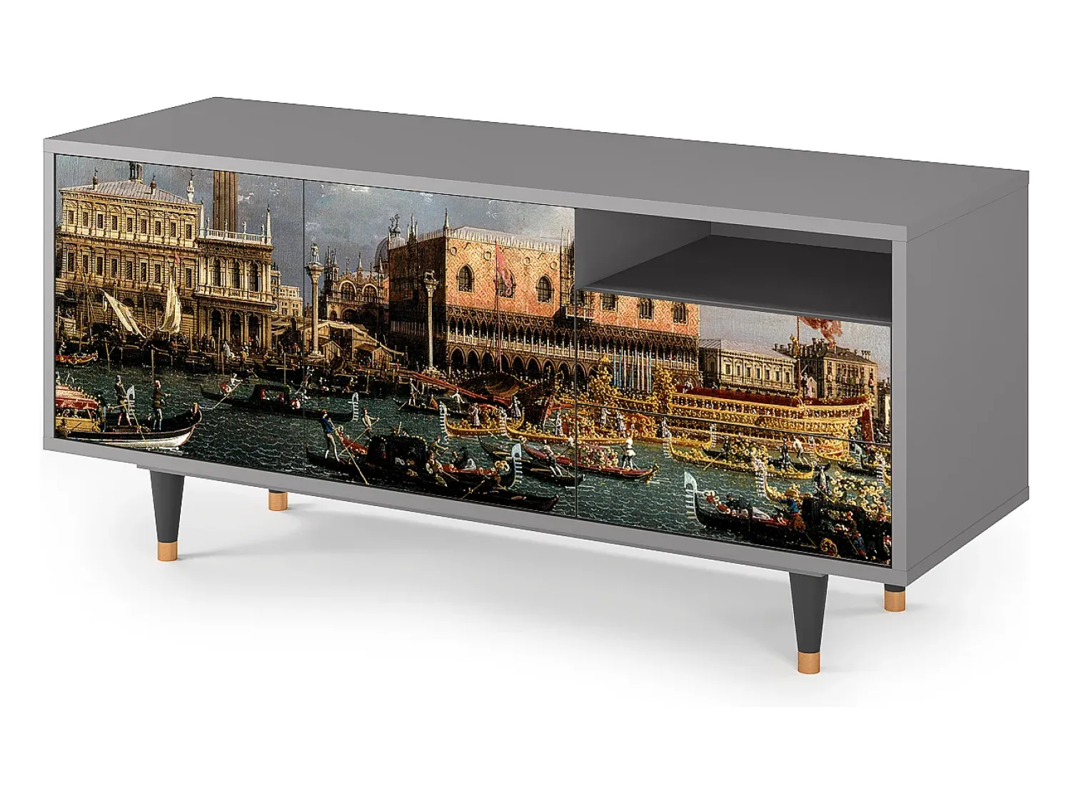 Mueble de TV - 125х56х41 cm - T7 - The Bucintoro, Cinza^ Móvel De Tv