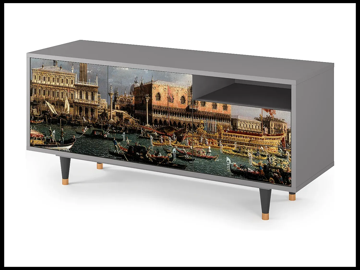 Mueble de TV - 125х56х41 cm - T7 - The Bucintoro, Cinza^ Móvel De Tv